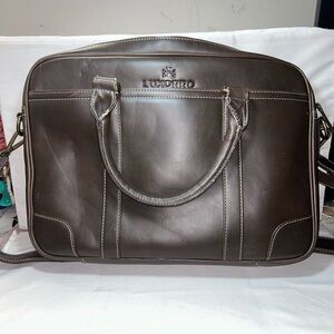 Luxorro Professional Brief Case Laptop Bag travel bag brown leather